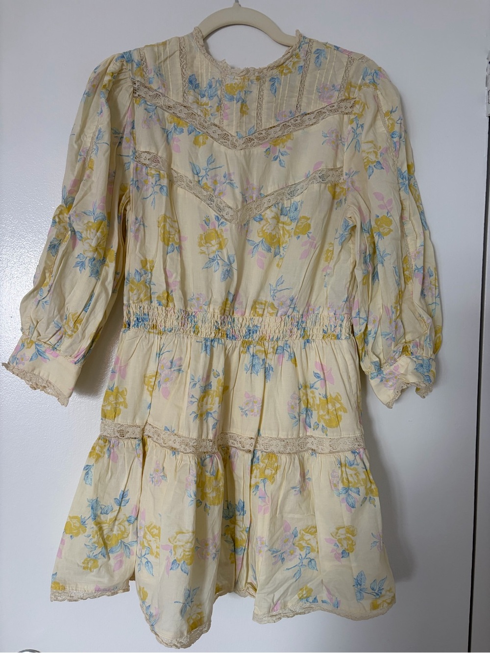 LoveShackFancy x Target Cream Floral Mini Dress. 100% Cotton